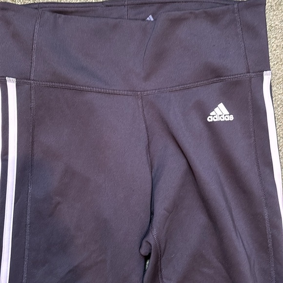Adidas 3 Stripe Pants Womens Medium Black Performance Climalite Yoga Jogging M - Picture 3 of 4